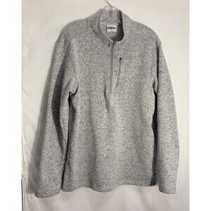 Eddie Bauer Men's Pullover Top Long Sleeve 1/4 Zip Light Gray Heather Size Large